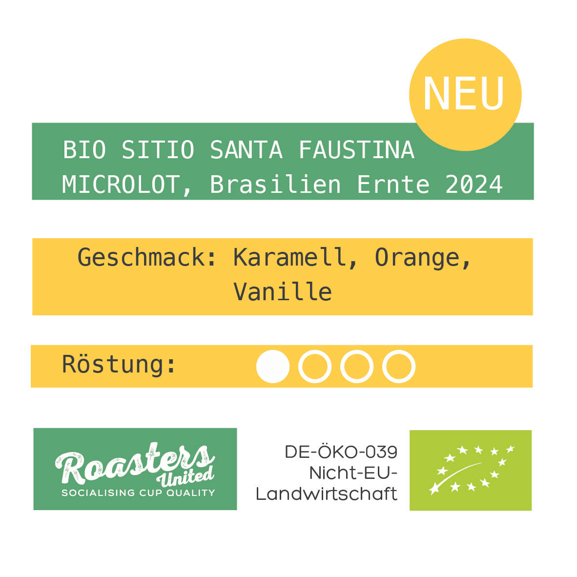 NEU!! BIO SITIO SANTA FAUSTINA BRASILIEN MICROLOT Ernte 2024