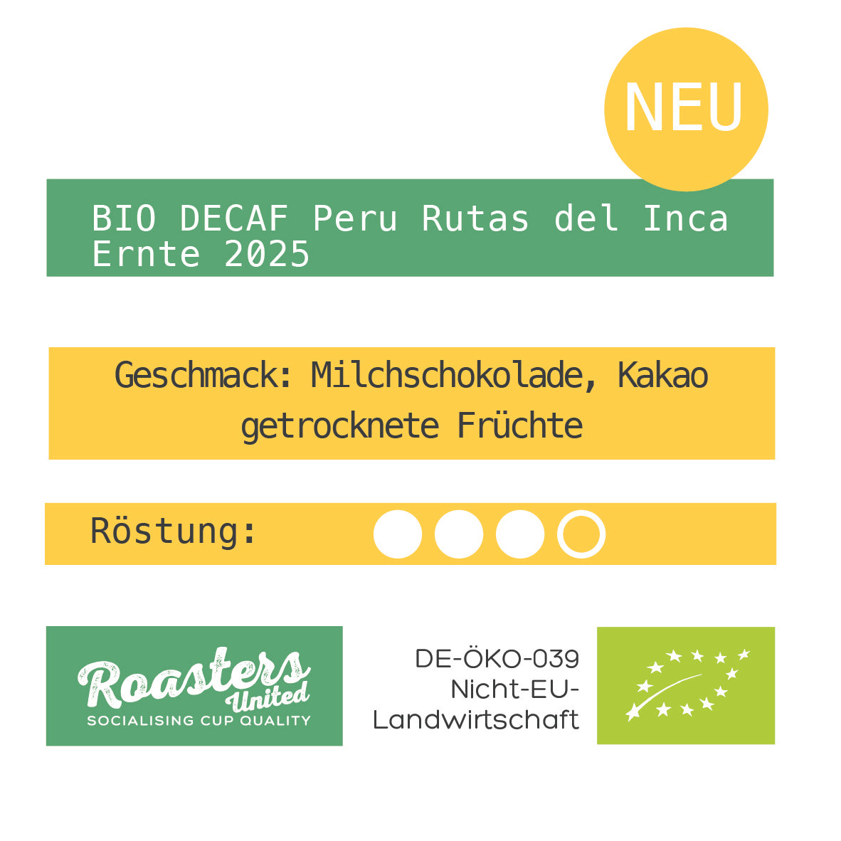 NEU! BIO DECAF Peru Rutas del Inca Ernte 2025