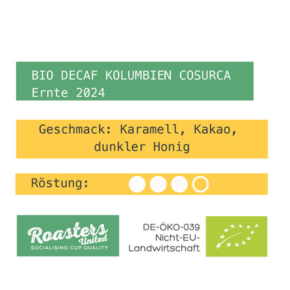 BIO DECAF KOLUMBIEN COSURCA Ernte 2024
