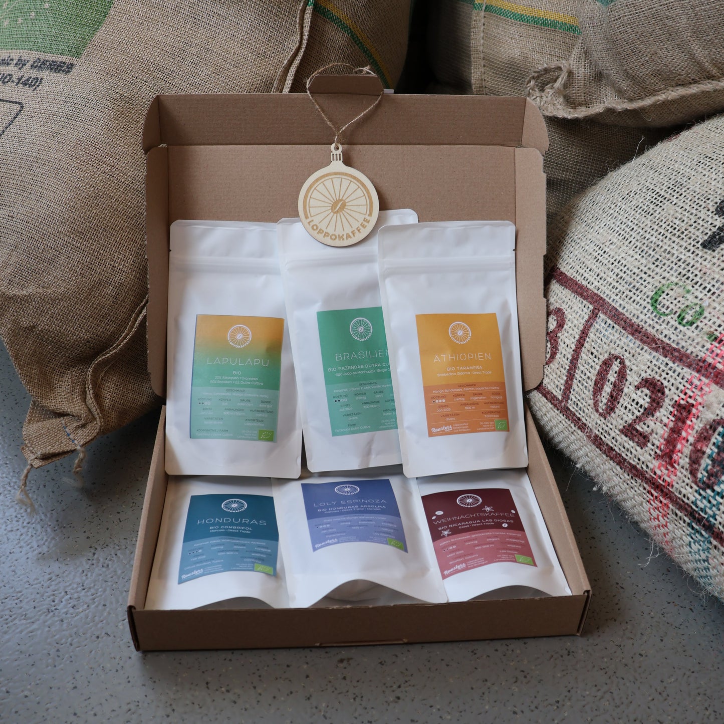 XMAS - Sonderedition LOPPOBOX MIT 6 X 100G KAFFEE