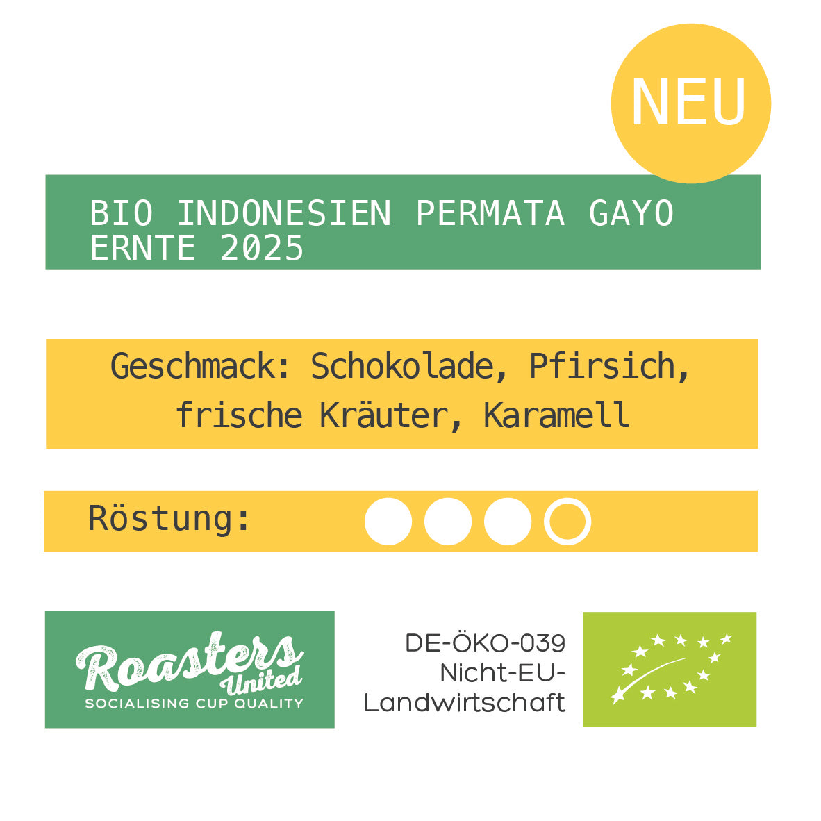 Neu! BIO INDONESIEN PERMATA GAYO Ernte 2025