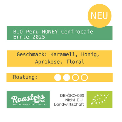 NEU BIO PERU BIO CENFROCAFE HONEY Ernte 2025