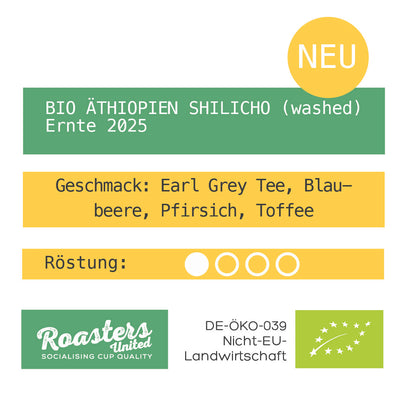 NEU!! BIO ÄTHIOPIEN SHILICHO (washed) Ernte 2025